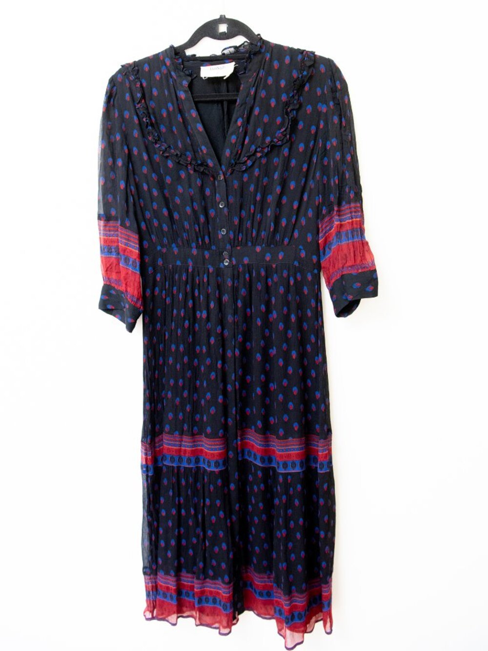 BA&SH Printed Midi Length Dress sz 2